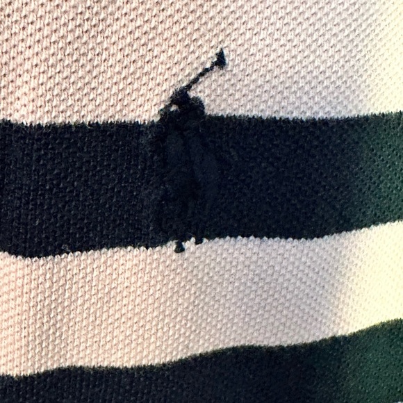 Polo Ralph Lauren Pink and‎ Navy Striped Top Golf  Navy Pony on Chest Size XL - Picture 3 of 5